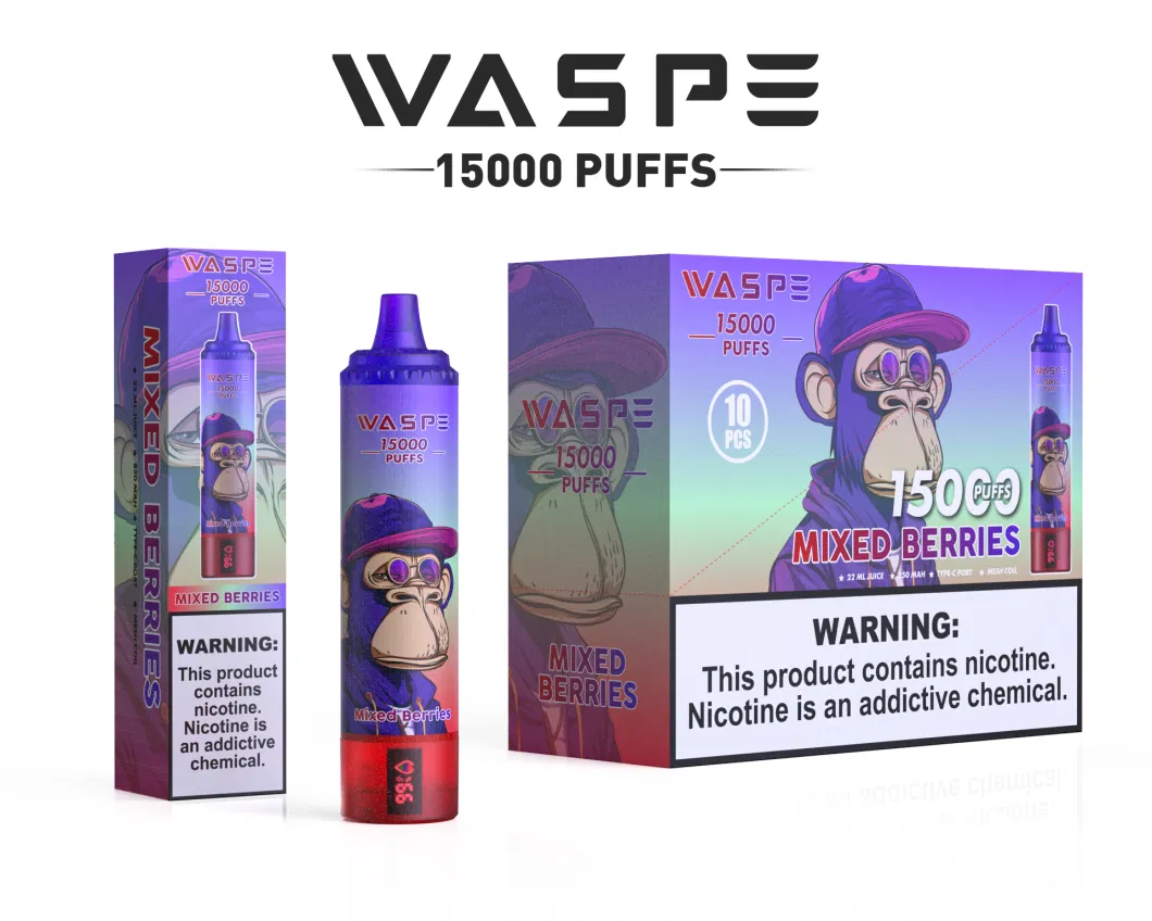 Waspe Factory 15000 Puffs 15K Vape with Screen Display Disposable Vape E Cigarette