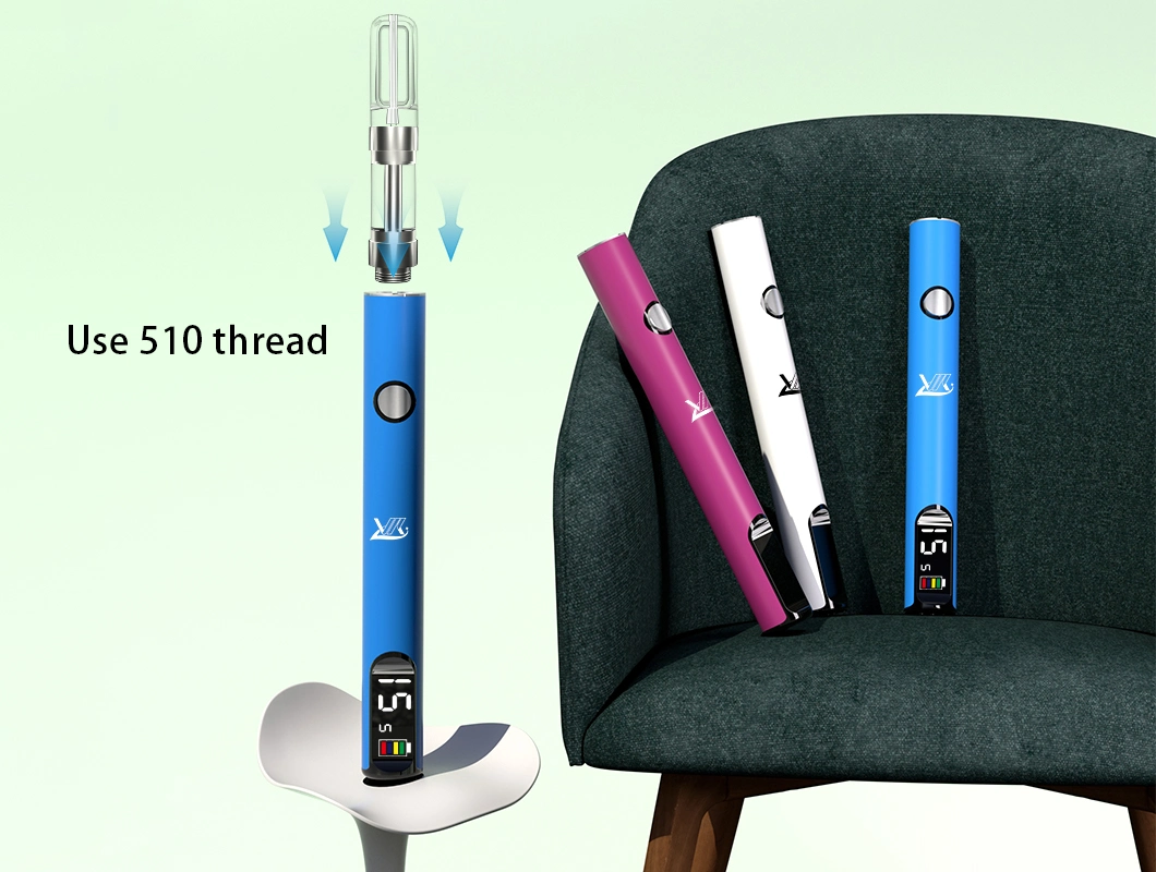 Vape Button Battery Adjustable Variable Voltage Preheat Function Vaporizer 510 Battery with Display Box