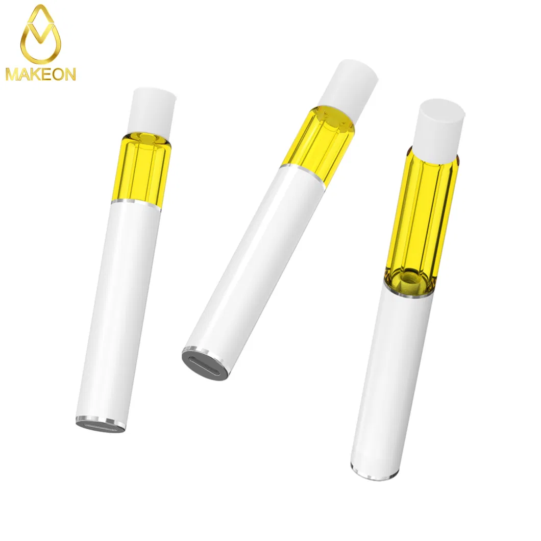 Makeon Empty Custom Logo OEM Design Metal Free Full Glass Live Resin Thick Oil Pod Cart Bar 2gram Disposable E-Cigarette Cartridge Glass All-in-One Vape