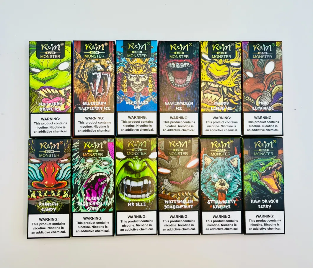 Wholesale I Vape Custom Nicotine Disposable E Cigarette 5000 Puffs Randm Monster 6000 Puffs Bar Electronic Cigarette Elf Lost Bars Mary Disposable Vape