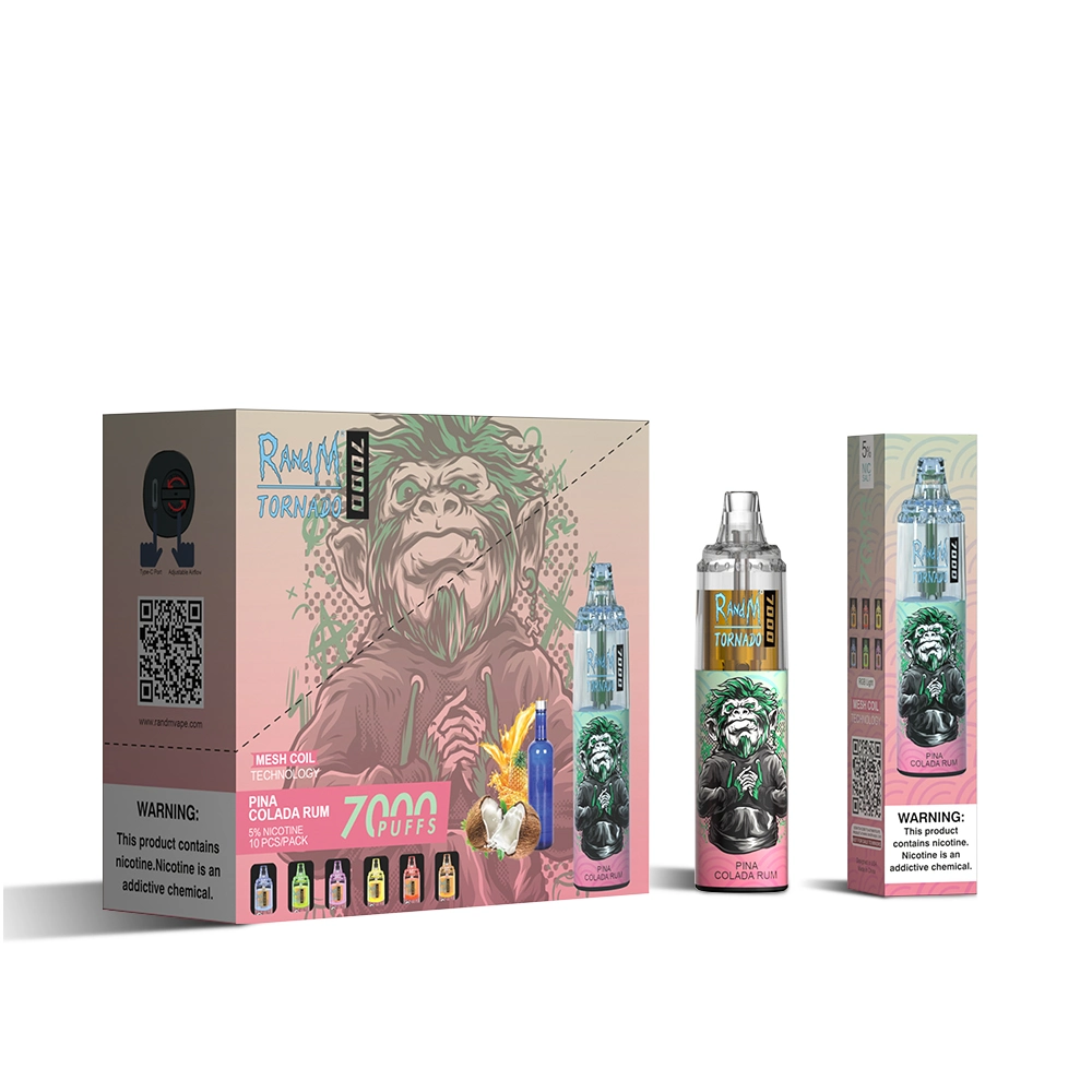 UK Russia Market Best Disposable Randm Tornado 7000 R and M Electronic Cigarette 2% Nic Vape Juice