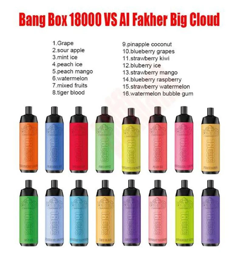 Wholesale Bang Crown Bar 18000 Puff Disposable E Cigarettes 18K Puffs Bar 20ml E-Liquid 650mAh Battery 16 Fruity Flavors Rechargebale E Vape Vs Vapme Vaporizer