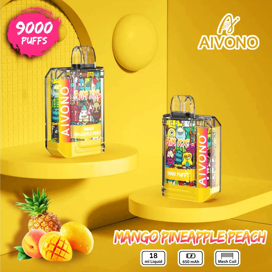 Aivono Aim XXL 2023 Huge Smoke Icy Flavor Tasty Flavors 18ml E Juice 9000 Puffs Wholesale Cheap Vape