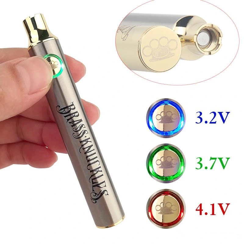 Preheating Variable Voltage 900mAh Ecig Brass Knuckles Battery Pen for Bk 510 Thick Oil Cartridge