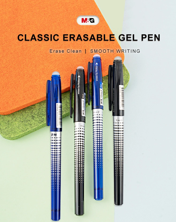 M&G Hot Wholesale Erasable Gel Pens with Eraser Black Ink 0.7mm Best Selling Erasable Pens in Euro Erasable Gel Pen for Kids