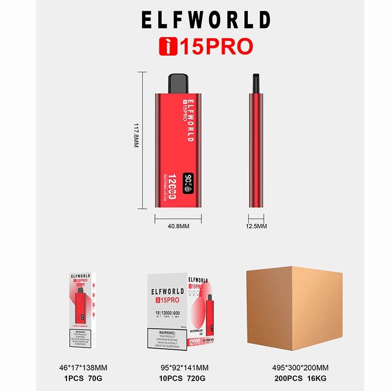 Elfworld Puff 9000 10000 12000 15000 20000 25000 9K 12K 15K 20K 25K Puffs Disposable Vapes Elf Razz Bar Pulse Vaper Desechable Bang Tornado E Cigarette Vape