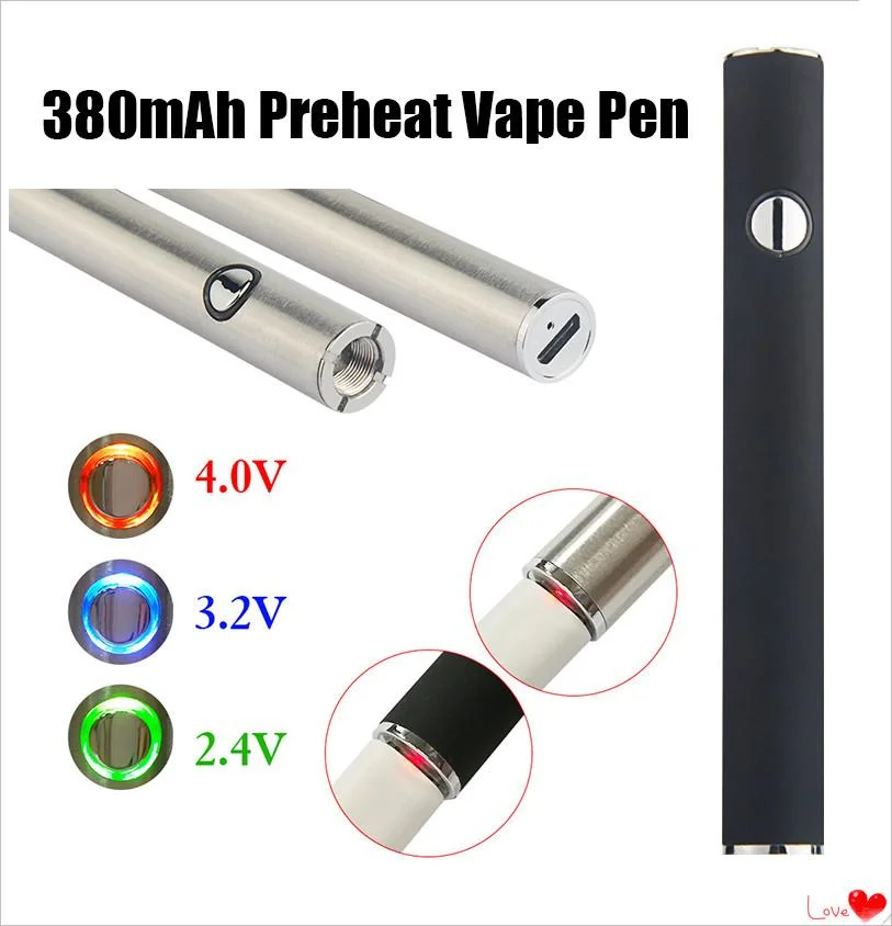 Bottom Charge Max Preheat Battery 380mAh VV 510 for Liberty V9 Thick Oil Cartridge Tank Vs Ooze