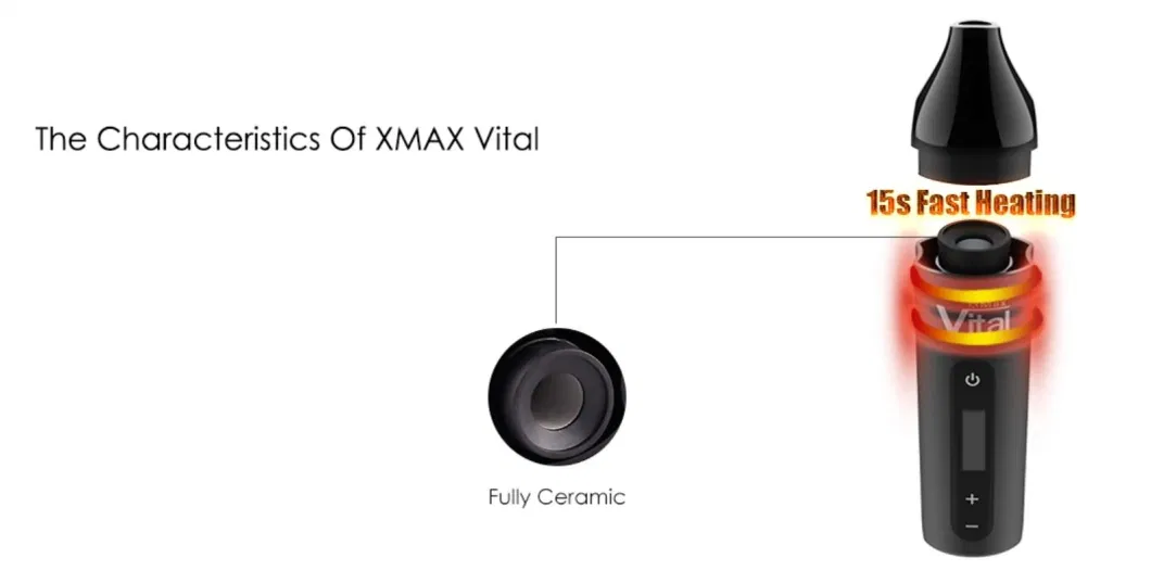 Xmax Vital Amazon Best-Selling Dry Herb Vapor 15s Fast Heating up Vape Vaporizer