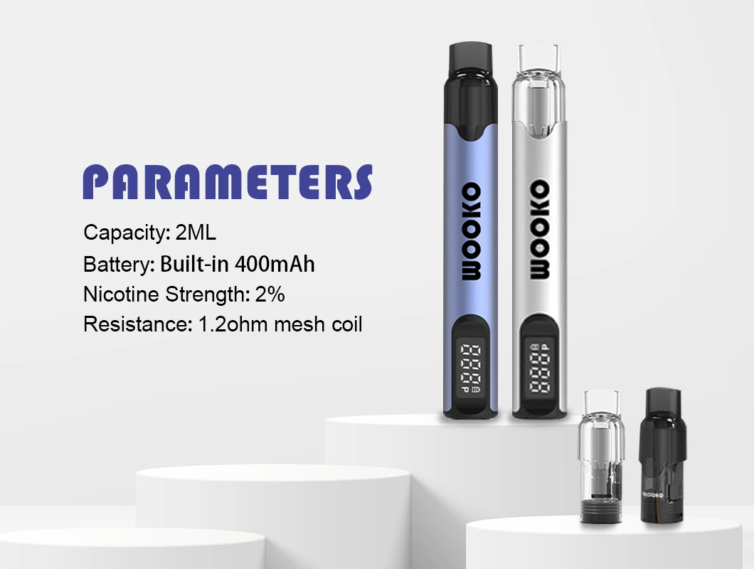 Custom Logo Disposable Vape Pod 2ml E Liquid Vapor 400mAh Rechargeable Battery Electronic Vaporizer Replaceable Pod Kit Device