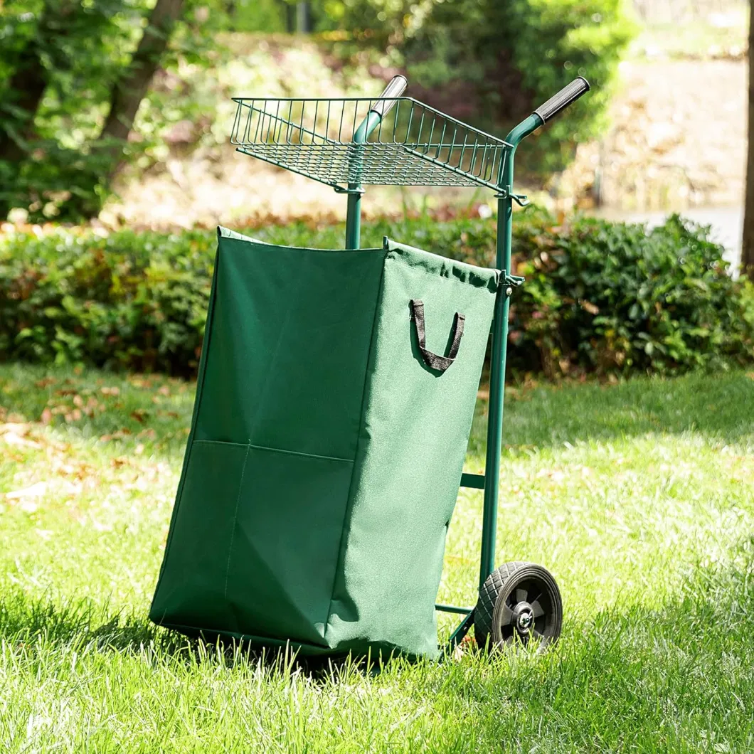 Lawn Leaf Collection Bag Outdoor Camping Garden Cart with Detachable Trash Bag