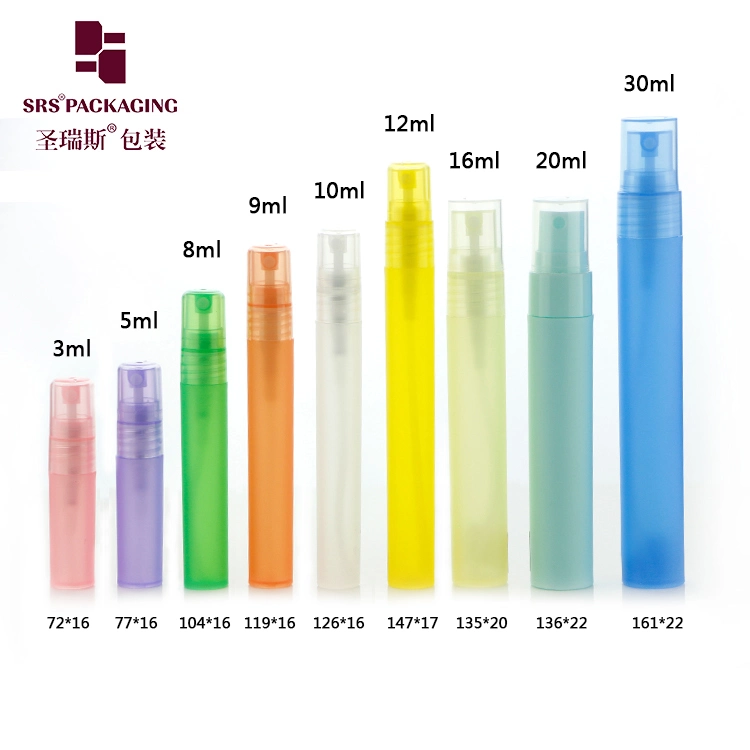 5ml 8ml 10ml Empty Plastic Fine Mist Mini Pocket Card Spray Bottle Twist Pump Teeth Whitening Cosmetic Eyeliner Lip Gloss Atomizers Perfume Pen with Clip Cap