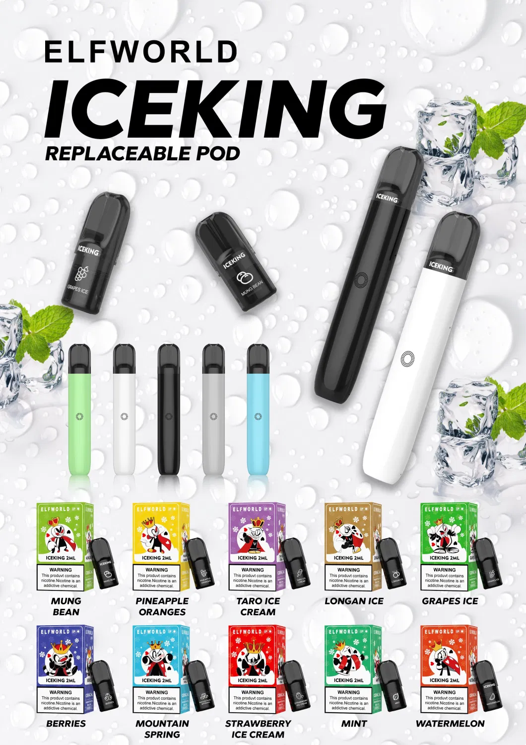 Wholesale Iceking Pod Pen Vape 600 Puff Lost Elf Beco Poco Orion RM 600 5000 6000 7000 8000 9000 Puffs Pebble6000 Pi9000 Ultra Mary Bar OEM Laura