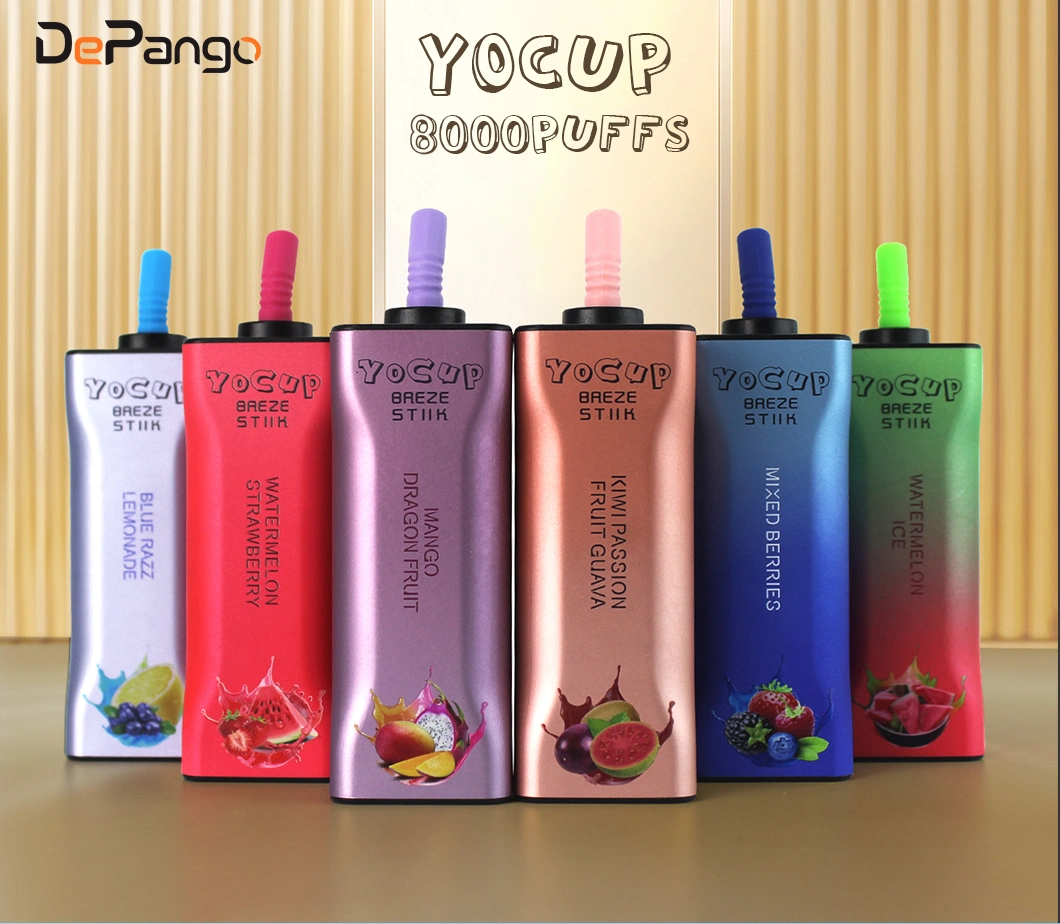 Breze Stiik Rechargeable Disposable Vape Yocup 8000 Puffs 400mAh 17ml E Liquid E-Cigarette Rechargeabl