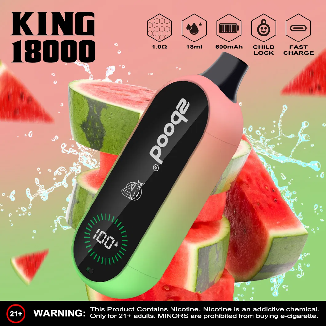 Zbood King 18000 Puff Zbood PCR Material Elf Box Flavor RGB LED Bar 1500/1600/1800/2000 Unik Lion Spinner Disposable Vape Disposable Vape