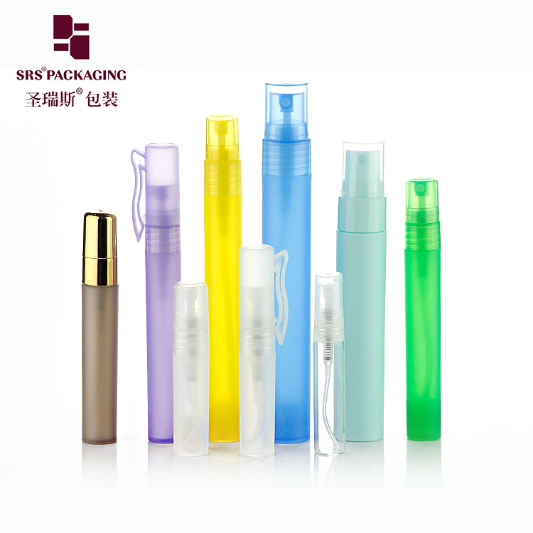 5ml 8ml 10ml Empty Plastic Fine Mist Mini Pocket Card Spray Bottle Twist Pump Teeth Whitening Cosmetic Eyeliner Lip Gloss Atomizers Perfume Pen with Clip Cap