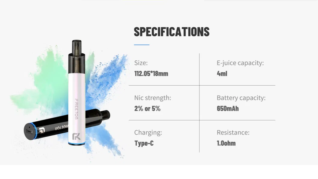 FREETON Disposable Vape Pen 1200puffs Vs Puff Plus Flavors 5% Salt Nicotine Ecig Wholesale OEM