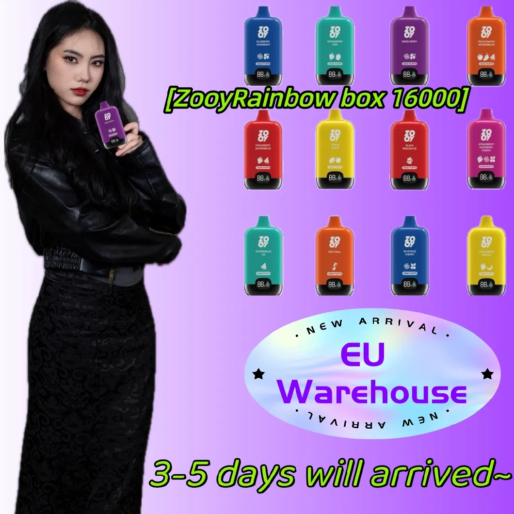 EU Warehouse Zooy Tornado16000 Puffs Disposable E-Cigarettes Pod Device Rechargeable Battery Carts Vape Big Puff Vapes