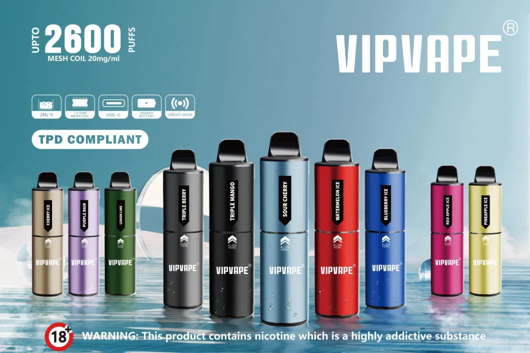 Shenzhen E Ci Garette Elf VIP Vape Wholesale Disposable Vape 2600 Puff Bar 4 Pod 1 Battery Tpd Complient Pod System E Cigar