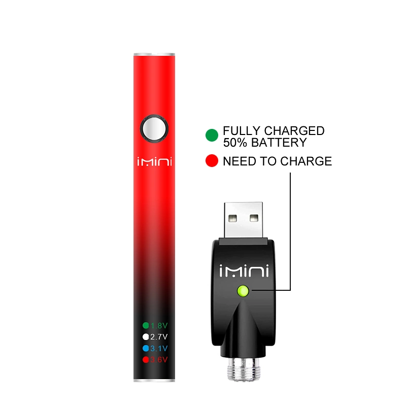 Imini Adjust Voltage Button Custom Logo E-Cig Charger 510 Battery Wholesale Vape Pen 510 Thread Batteries for Cartridges Rechargeable 380mAh E Cigarette OEM USA