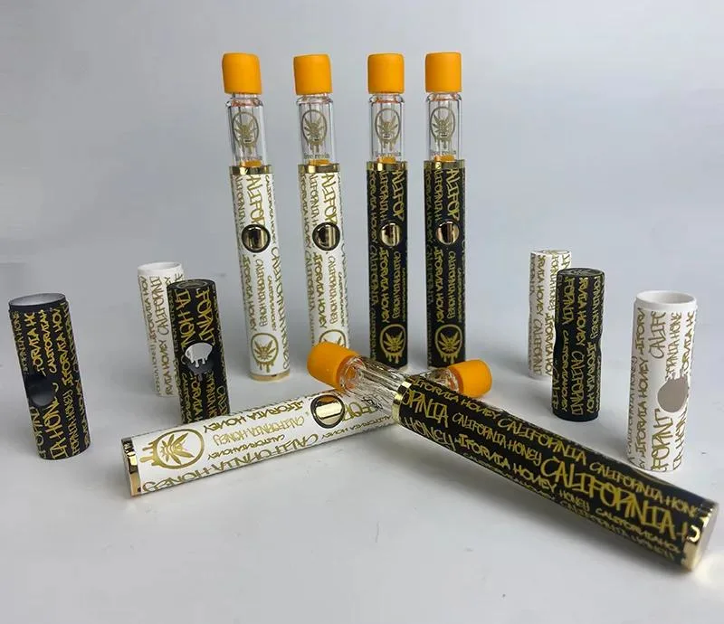 E-Cigarettes California Honey Disposable Vape Pens Full Glass Kit 360mAh Rechargeable Battery Empty 1.0 Grams Cartridges Ceramic Coil 1ml Pods with Packaging