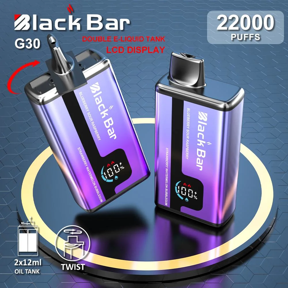 Two Liquid Tank Double Flavors Electronic Cigarette E Cig Shisha Hookah Pen No Nicotine Vape LCD 22000puffs E Cigarette Wholesale Disposable Vape