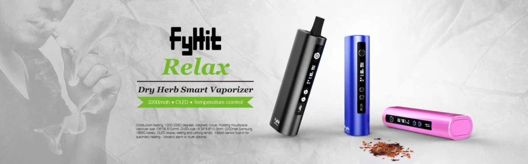 2021 The Latest Ceramic Heating Chamber Dry Herb Vaporizer Fyhit Relax Starter Kit with 2200mAh Dry Herb Vape Pen Start Kit