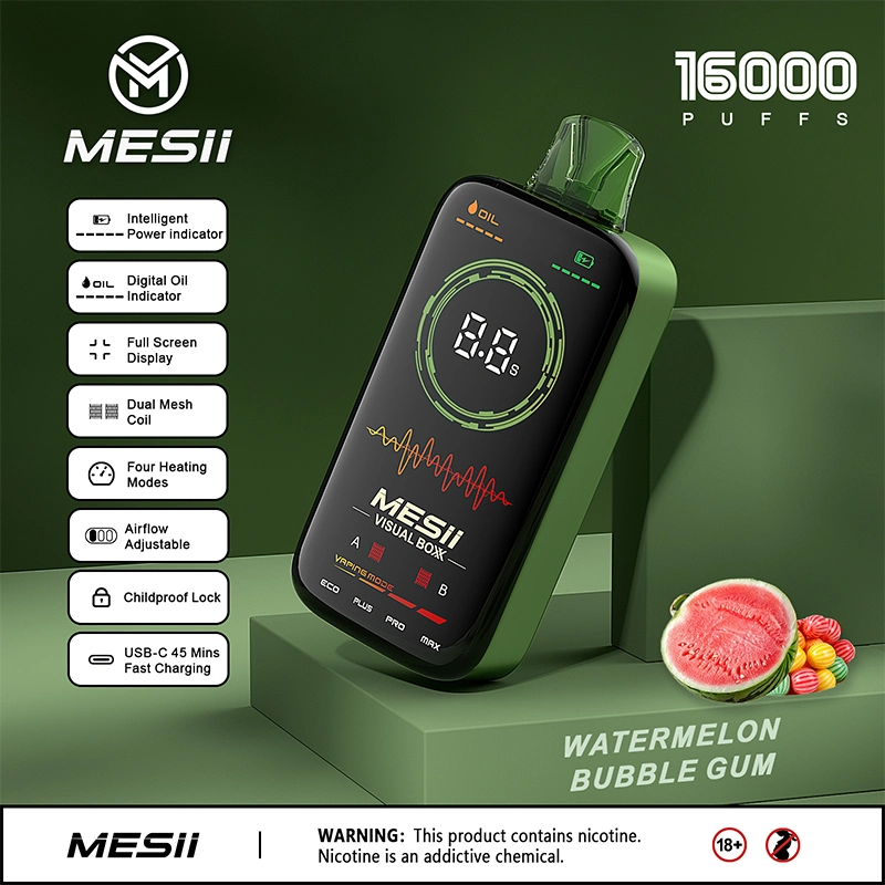 Mesii Visual Box 16000 Puff 16K EU Warehouse Hifancy Mrvi 18K Tornado Touch Bluetooth Crystal 4000/7000/15000 Elf Max Bar E-Cigarette Wholesale Disposable Vape