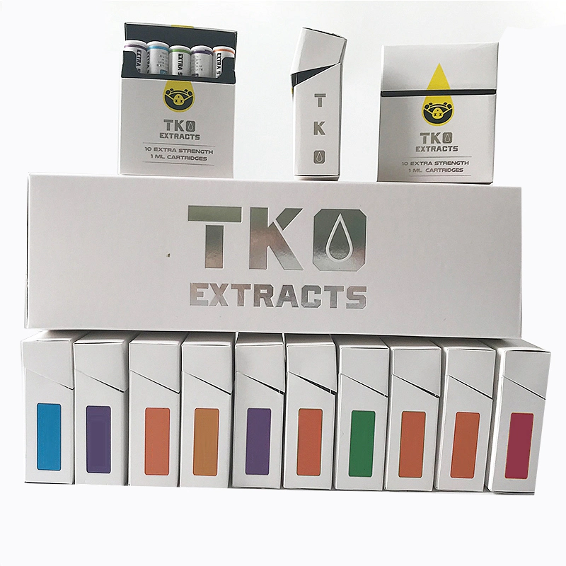 Tko Extracts Vape Cartridges Packaging 0.8ml 1ml Ceramic Coil Atomizers Empty Vapes Cartridge DAB Wax Vaporizer Carts 510 Thread