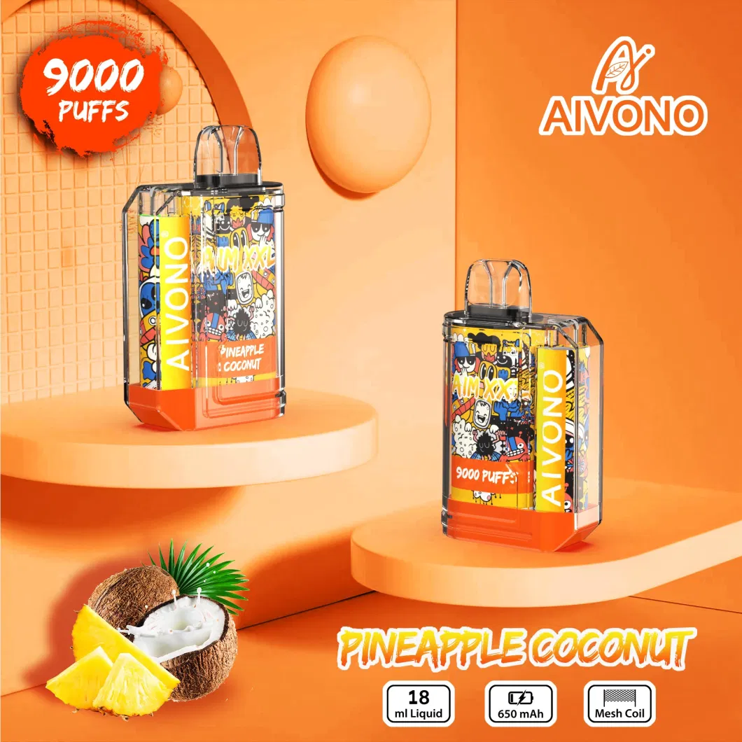 Aivono Aim XXL 2023 Huge Smoke Icy Flavor Tasty Flavors 18ml E Juice 9000 Puffs Wholesale Cheap Vape