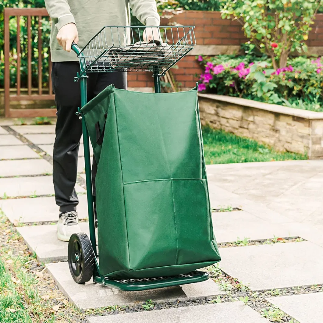 Mobile Yard Project Organizer Cart with Storage Basket for Garden/Farm