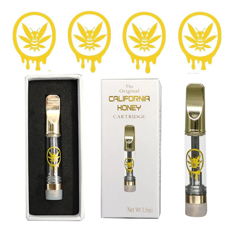 Hot Vape Cartridge California Honey Cartridge Gold Flat Tip Atomizer 0.8ml 1.0ml E CIGS 510 Thread Vape Oil Carts