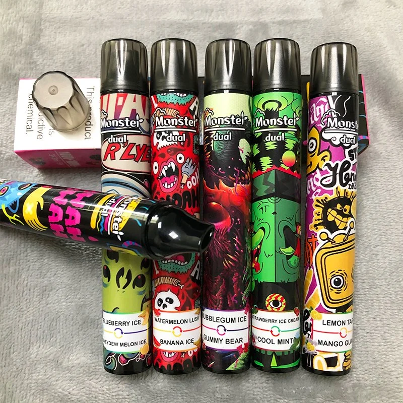 Monster Dual Dual Flavors Vape Pen 1000+1000puffs Disposable Vape 3+3ml Vape Juice Factroy Supply 10 Flavors Available