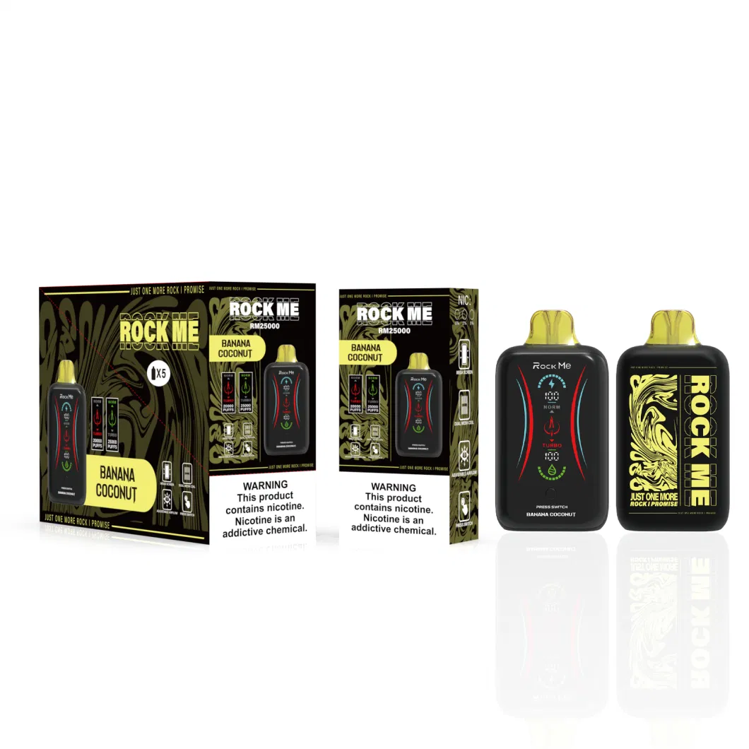 Mega Digital Display Screen Rock Me 25000puffs Button Switch Disposable Vape