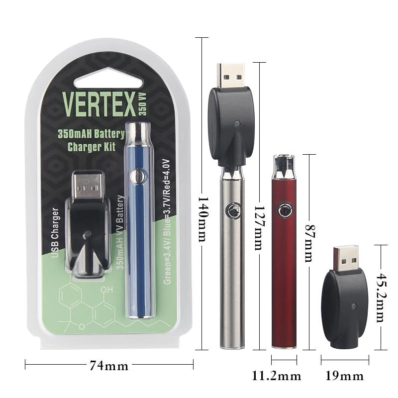 Vape Pen Preheating 350mAh Law Ooze Vertex Battery for 510 Thread Atomizers