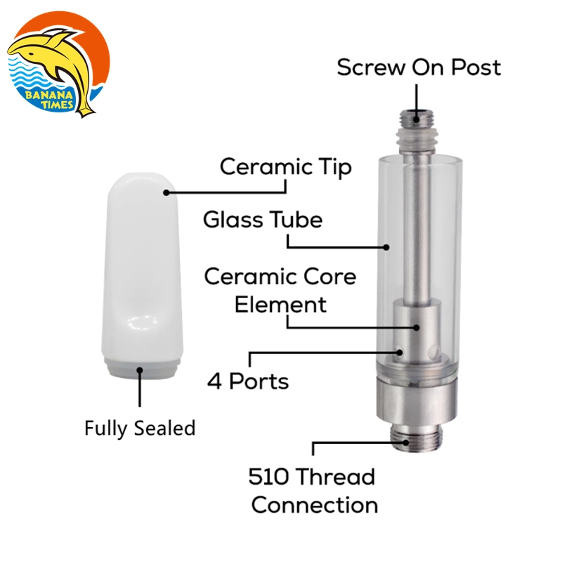 Hottest California Top Screw Tip 1000mg Empty Vape Cartridge Cart Customized 0.8ml 1ml DAB Thick Oil Ceramic Vape Carts