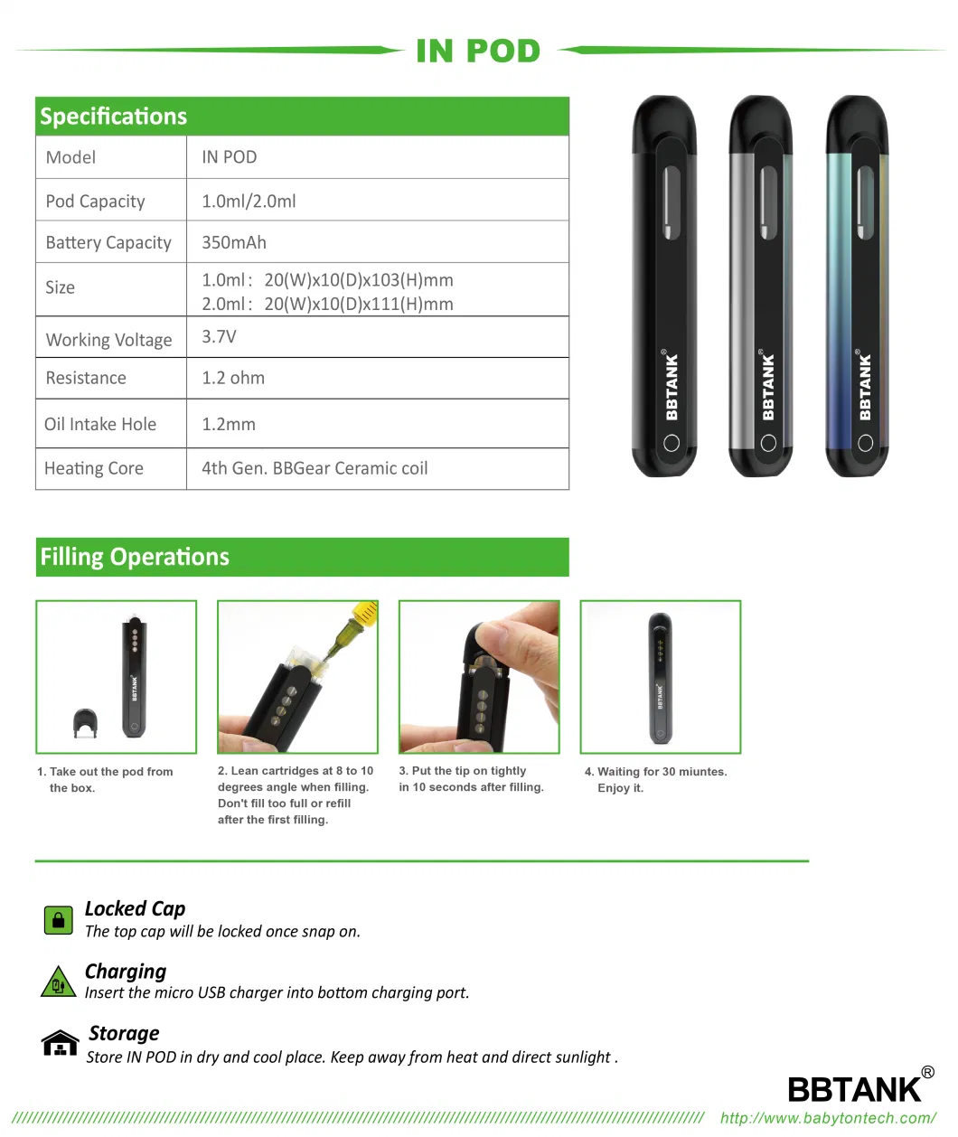 Customize Colors Which You Like Bbtank in Pod 2ml 1ml Empty Pen Pod