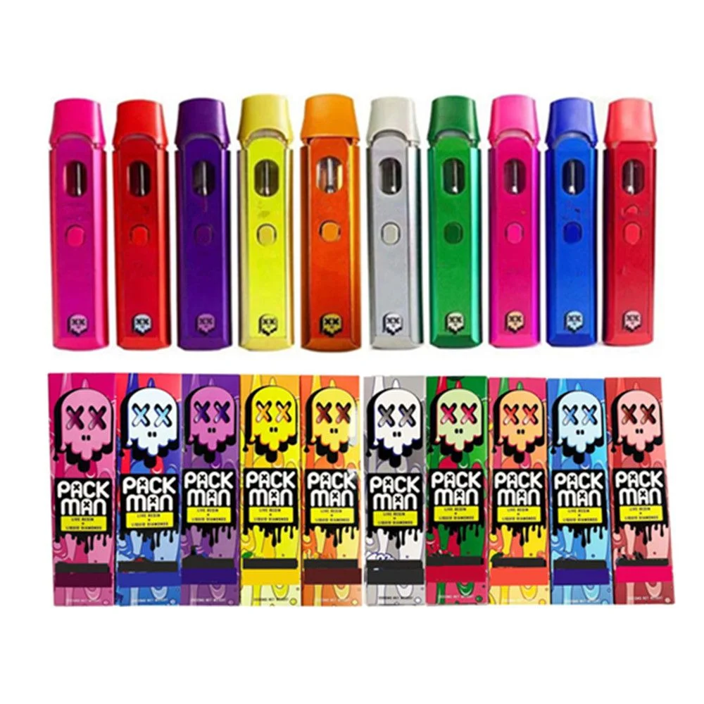 2.0ml Pack Man Disposable E Cigarettes Live Resin Vape Pen Rechargeable 10 Flavors Empty Vapes Cartridges Device Pods 380mAh Battery Oil Carts Vapes DAB Wax PAC