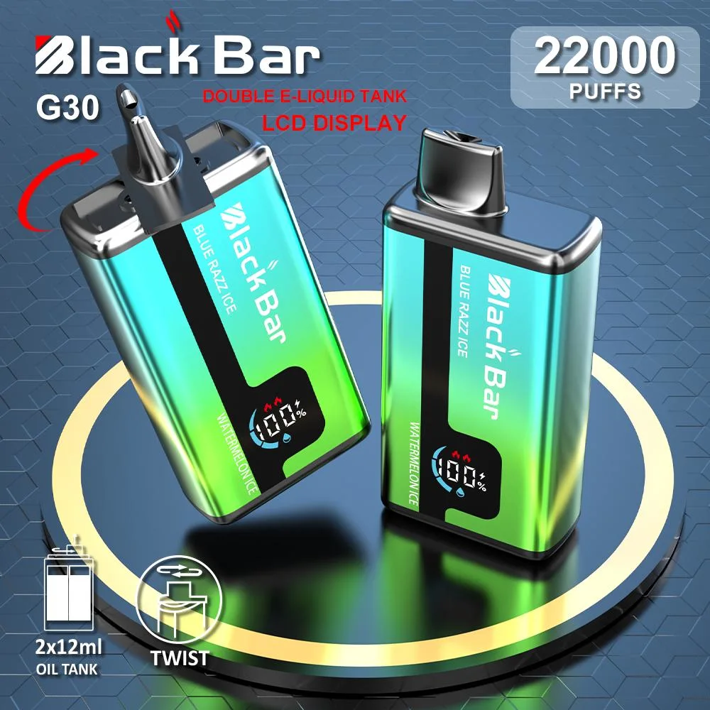 Two Liquid Tank Double Flavors Electronic Cigarette E Cig Shisha Hookah Pen No Nicotine Vape LCD 22000puffs E Cigarette Wholesale Disposable Vape