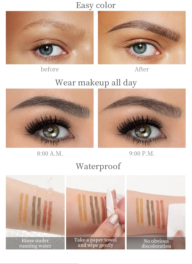 Wholesale Private Label New Arrival Pencil Waterproof Makeup Brow Colour Eyebrow Pen