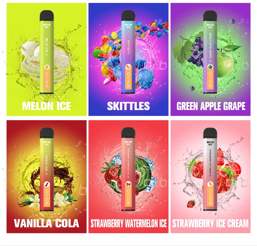 2022 China Free Shipping Factory Ovns Mesh08 Cigarettes 2500 Puffs Disposable Vape Pen 5% Device 8ml Mesh Coil Ecigs 1150mAh Battery 15 Colors Available