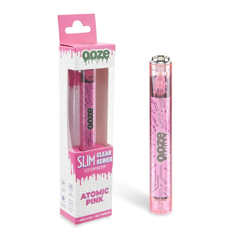 Ooze Slim Clear Series Transparent 400mAh Flex Temp Battery Preheat Adjustable Voltage 510 Thread