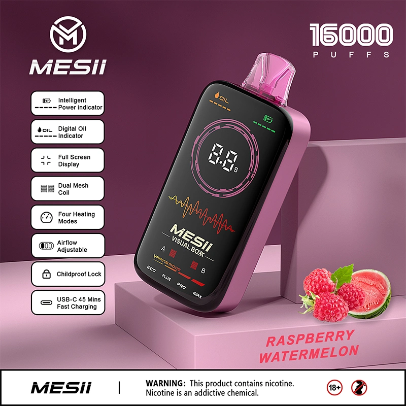 Custom Disposable Wholesale E Vape Pen 60 Flavors Puff Plus 6000 8000 10000 12000 15000 16000 18000 Electronic Cigarette Bar Mesii Visual Boxx Puffs Vape