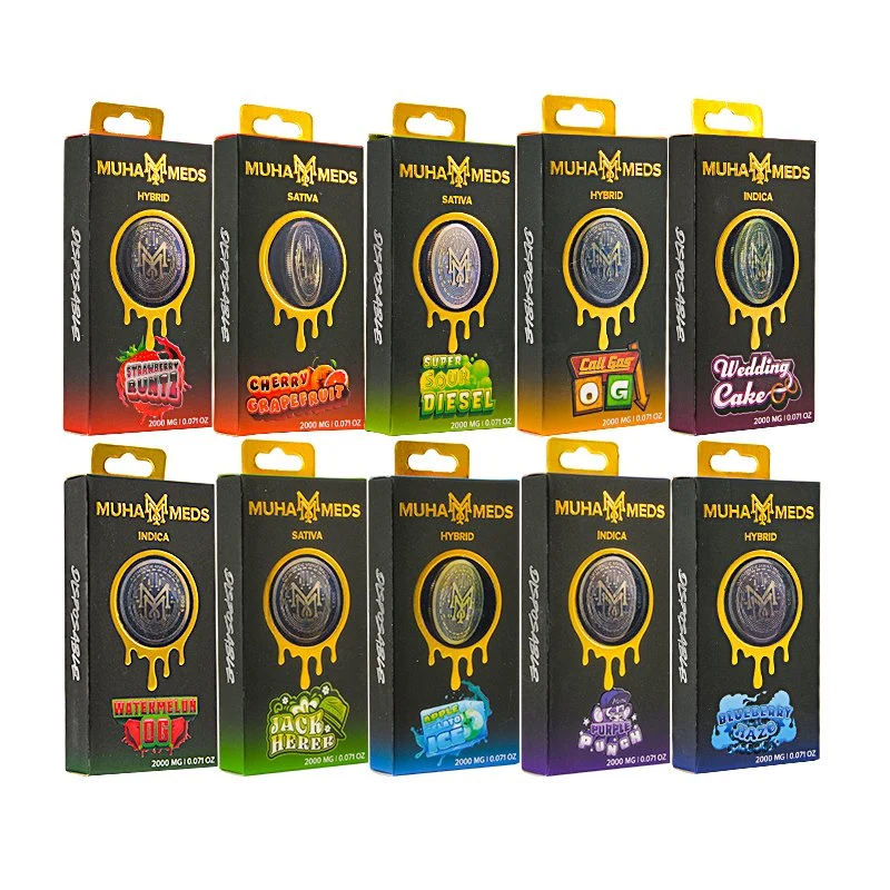 Wholesale Muha Meds Mavricks All Black 2g 2000mg Empty 10flavors with Package Disposable Vape Pen