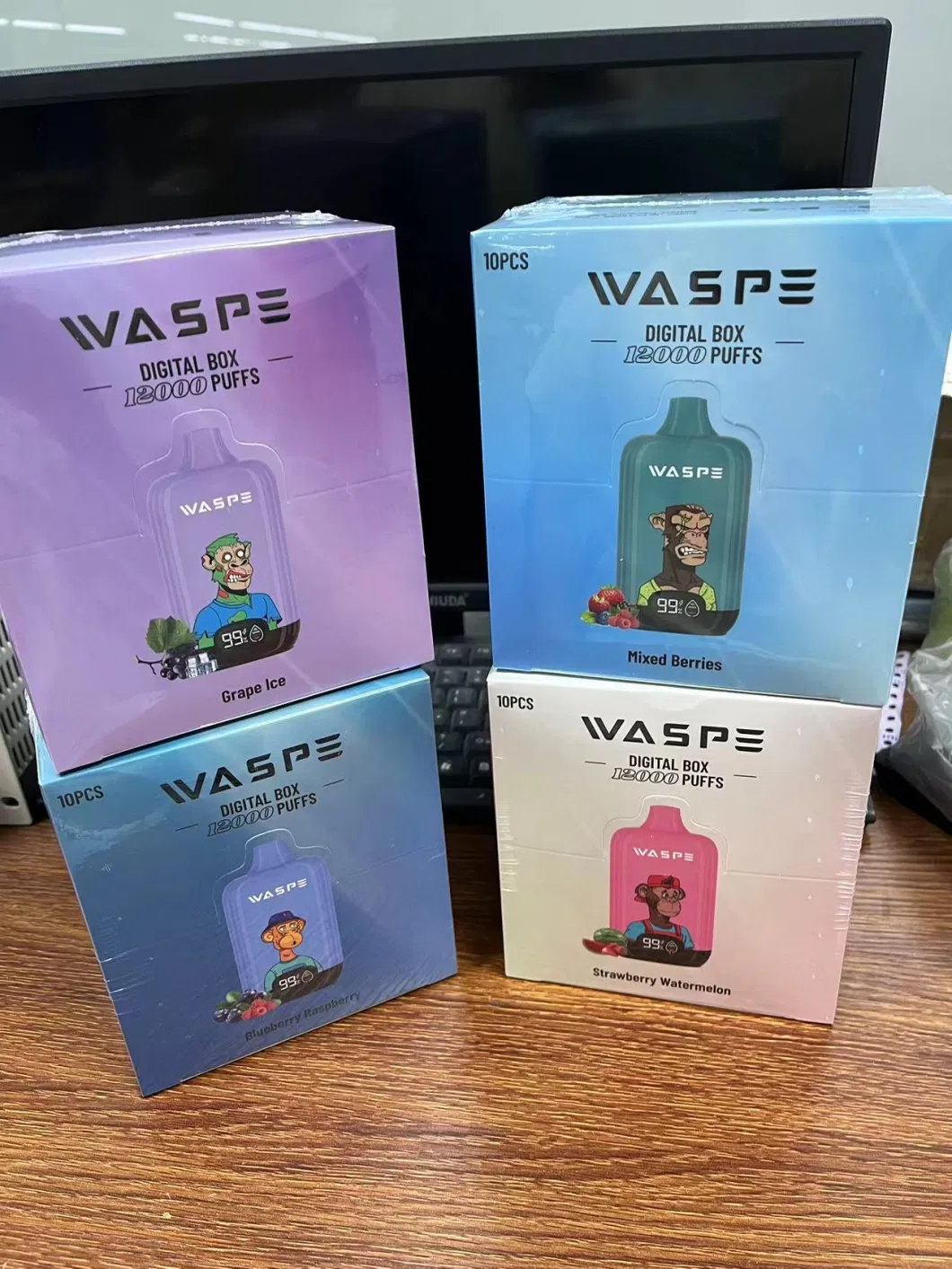 Waspe12K Wholesale USA Vaper Sida 12K 12000 Puffs Display Screen Ecig Electronic Cigarettes Disposable Vape Packwoods Vape 2024 Muha Meds 2g Empty Disposable