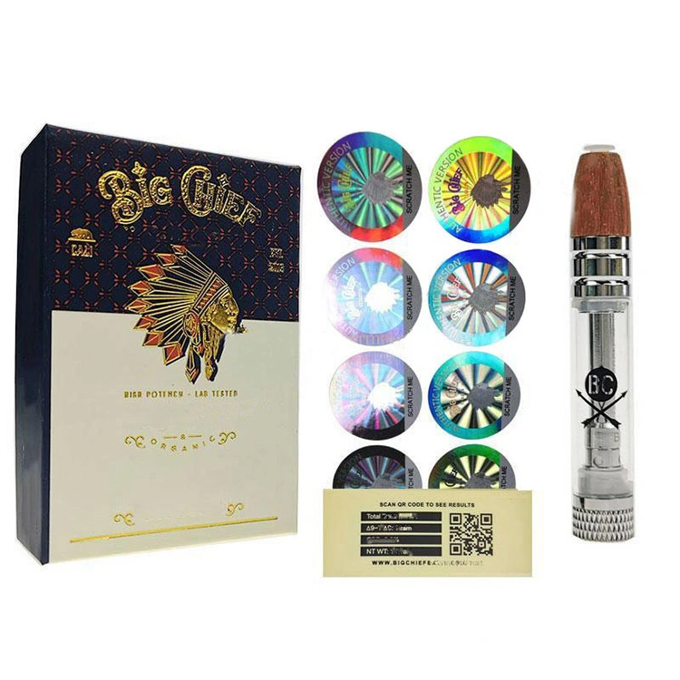 Big Chief Vape Cartridges Atomizers Box Packaging 0.8ml Wood Tip Carts Glass Tank Cartridge E Cigarettes DAB Vapes Pen 510 Thread Empty Carts