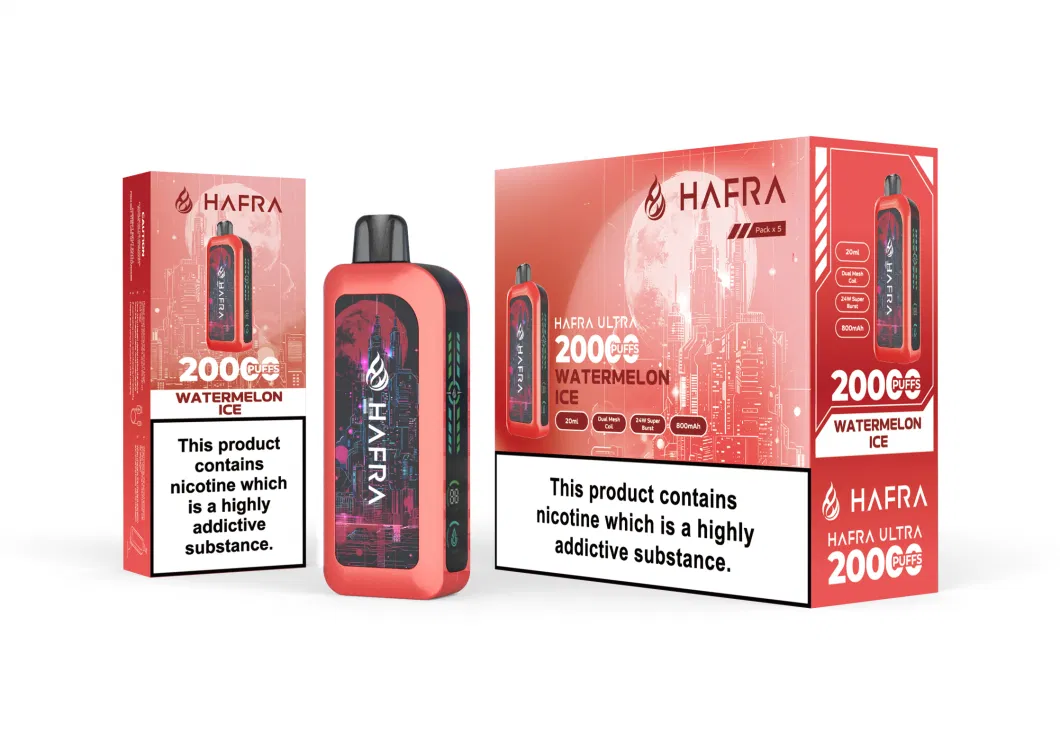 Hafra Ultra 20K Puff Disposable Vape Dual Mesh Coil 800mAh Electronic Cigarette