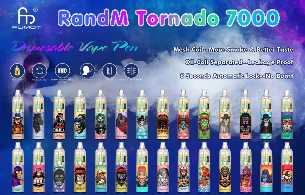 2023 Disposable Vape 7K Waka Randm Tornado Flava Elf Lost Bar Mary 7000 8000 9000 10000 12000 13000 15000 Black Elite E Cigarette Wholesale I Vape Randm Tornado