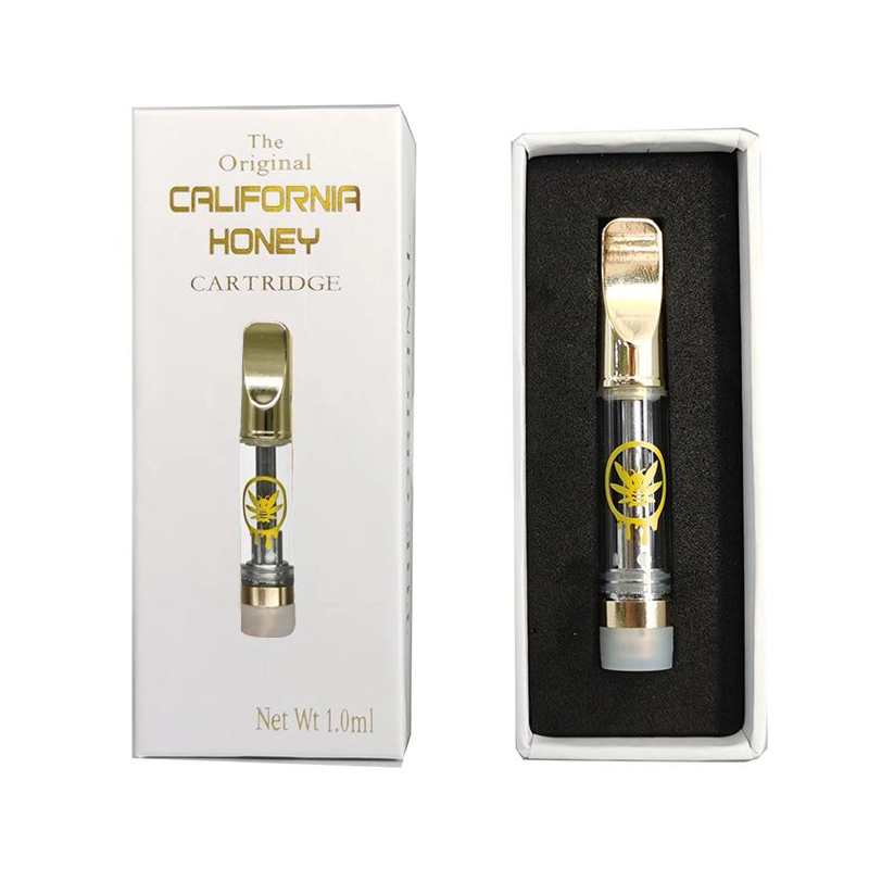 Hot Vape Cartridge California Honey Cartridge Gold Flat Tip Atomizer 0.8ml 1.0ml E CIGS 510 Thread Vape Oil Carts