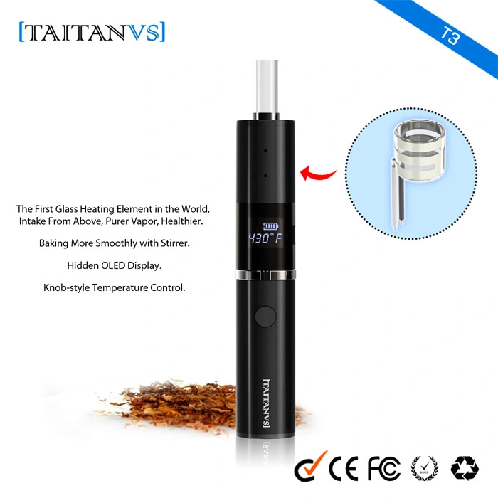 Custom Private Label E-Cig Convection Portable Wax Digital RoHS CE Smoking Vape Medical Health Wholesale Herbal Glass Heating Dry Herb Vaporizer