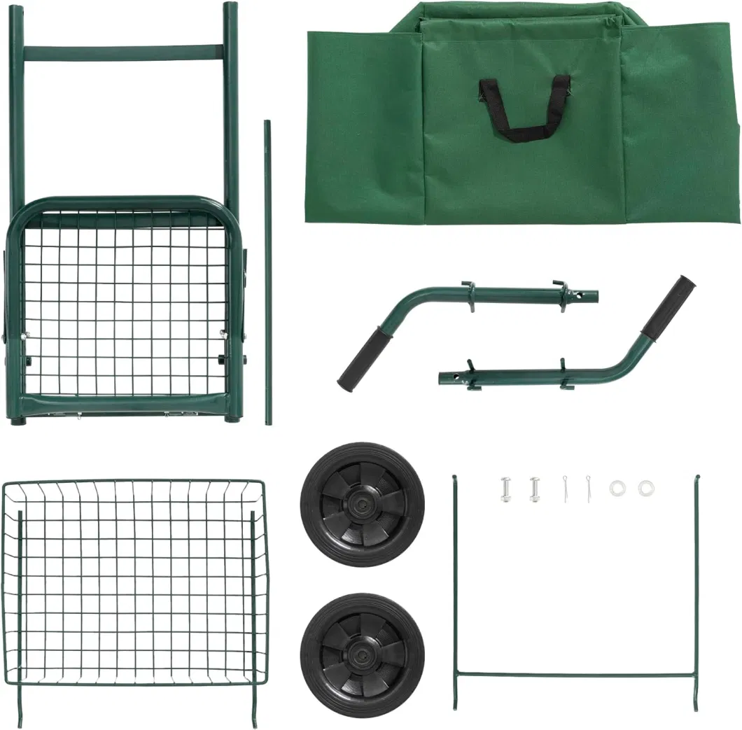 Outdoor Camping Garden Cart with Detachable Trash Bag